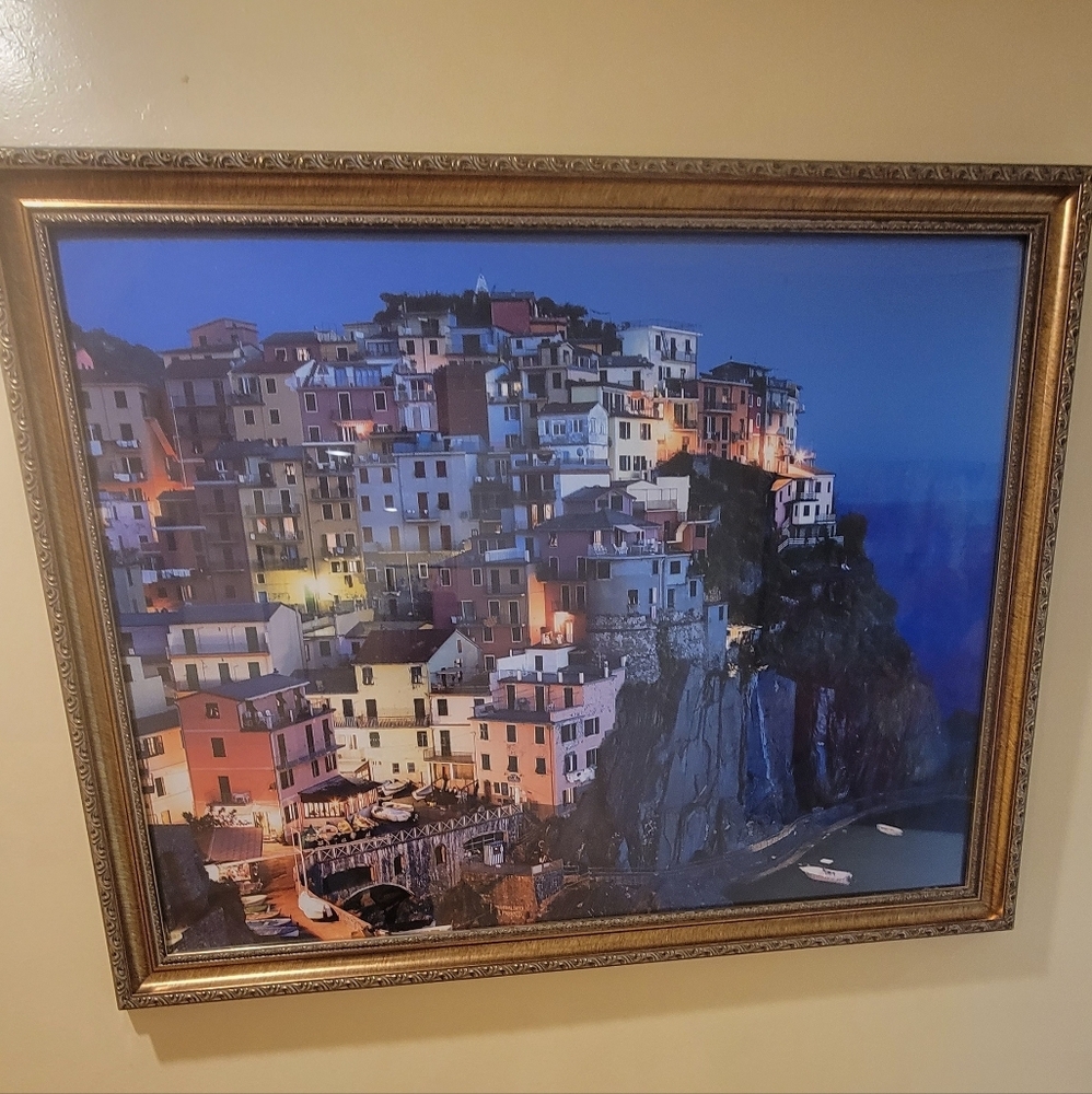 Framed Cinque Terre Village Art Print